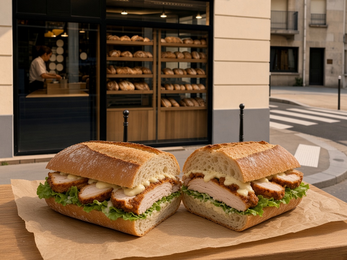 Sandwich au poulet Label Rouge, sauce César
